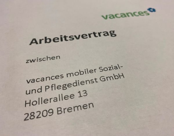 Faire Vergütungen in der Pflege Briefkopf mit Adresse