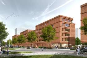 Tagespflege Überseesatdt Rotes Backsteingebäude von blauem Himmel